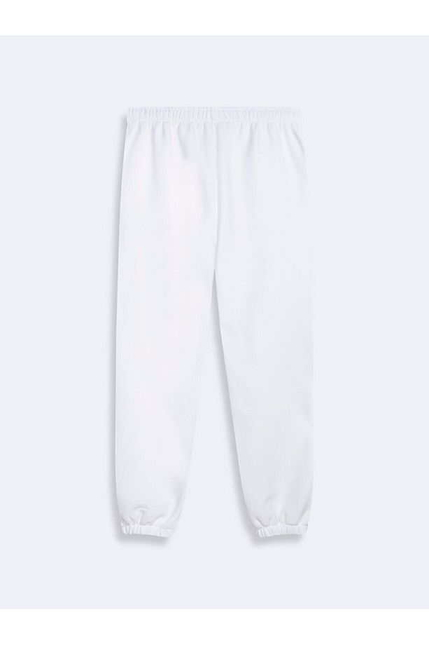 Sloganlı Jogger Regular Fit Beyaz Eşofman - 2