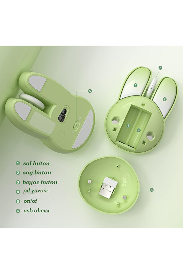 M6 Playrab Tavşan Kablosuz Mouse - 5