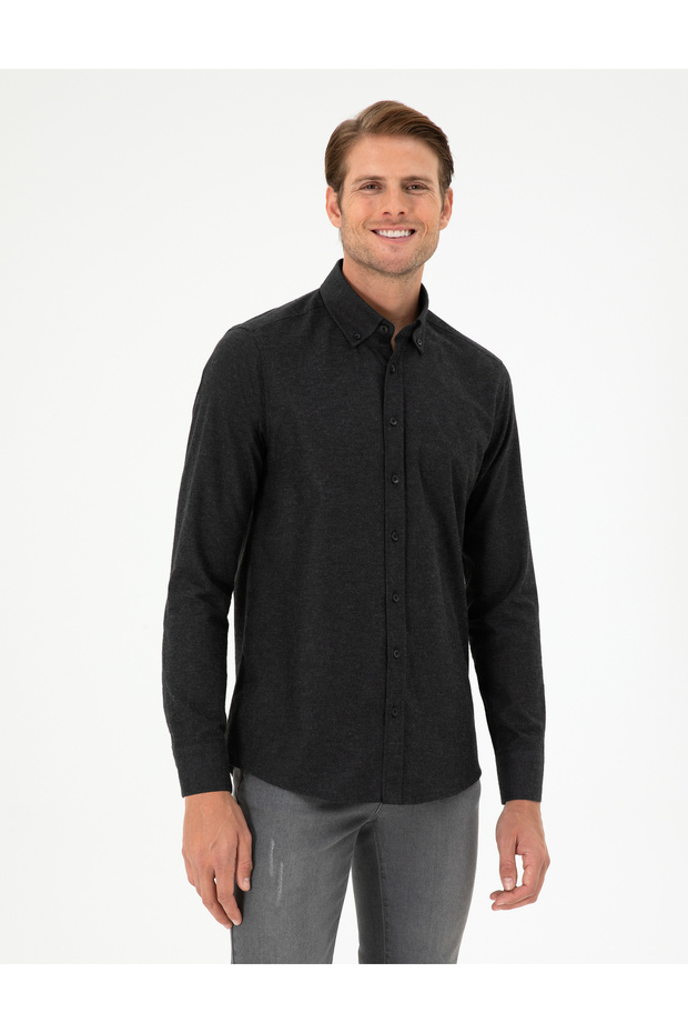 Black Regular Fit Long Sleeve Shirt 50292106-VR046