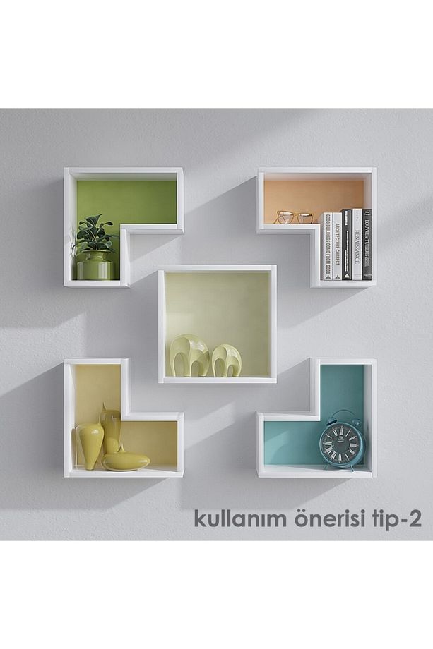 Elitra Duvar Rafı Beyaz - 3