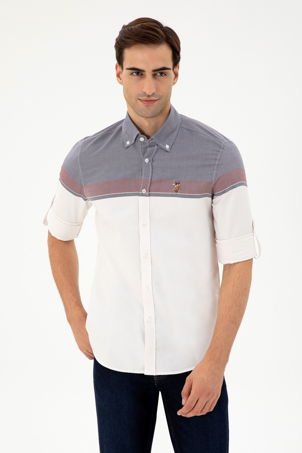 Men's Burgundy Long Sleeve Shirt 50296627 -Vr014
