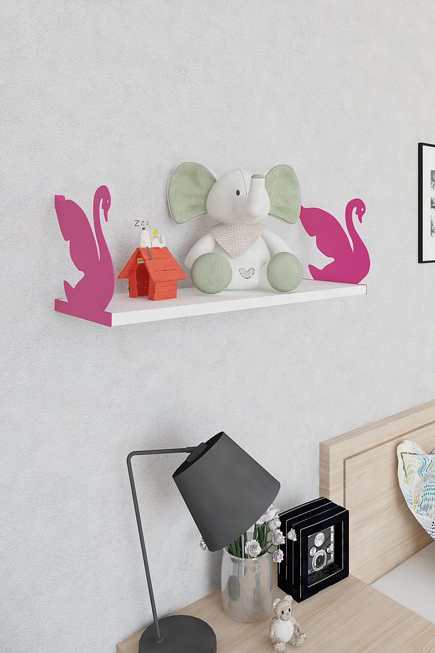 Kuğu Raf Seti 20X60 Pembe+P.Beyaz 015 0741 020 060 60 - 1