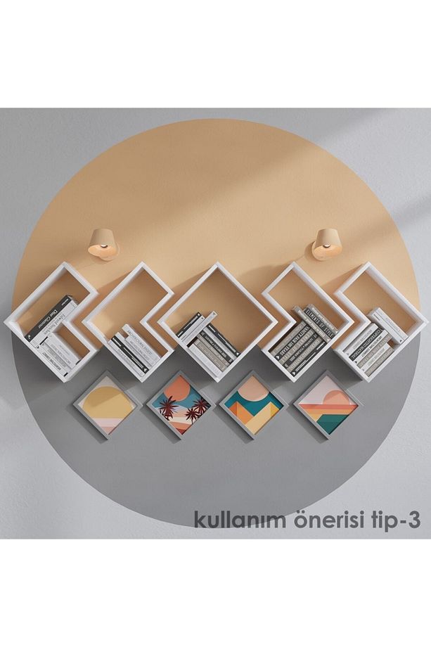 Elitra Duvar Rafı Beyaz - 4