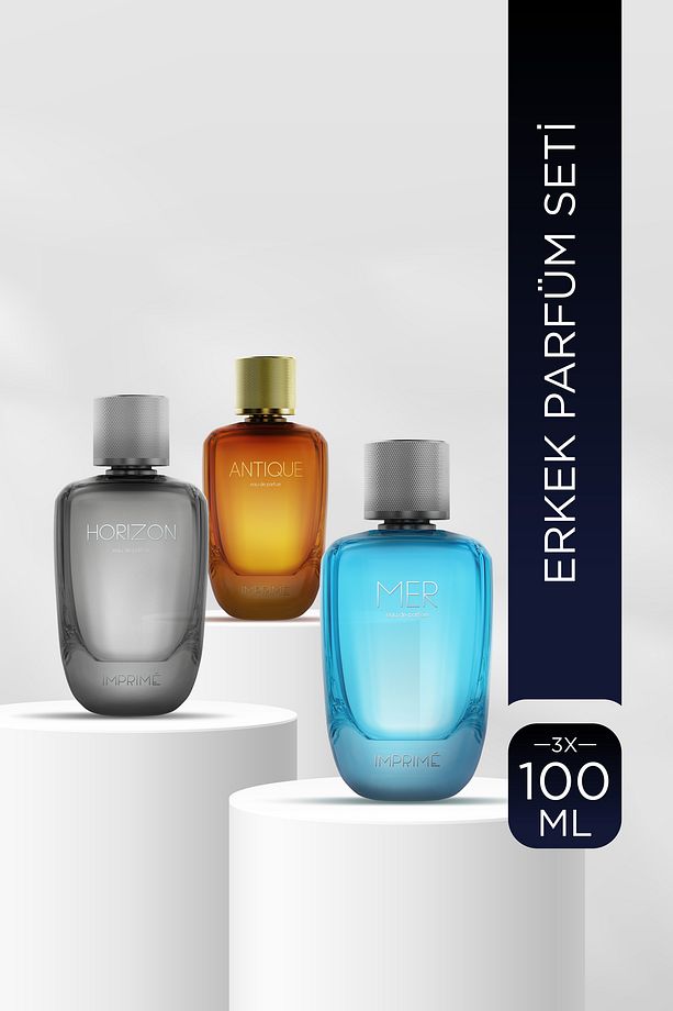 Imprimé Edp Erkek Parfüm Seti 100 ml 3 Adet (MER & HORİZON & ANTİQUE) - 1