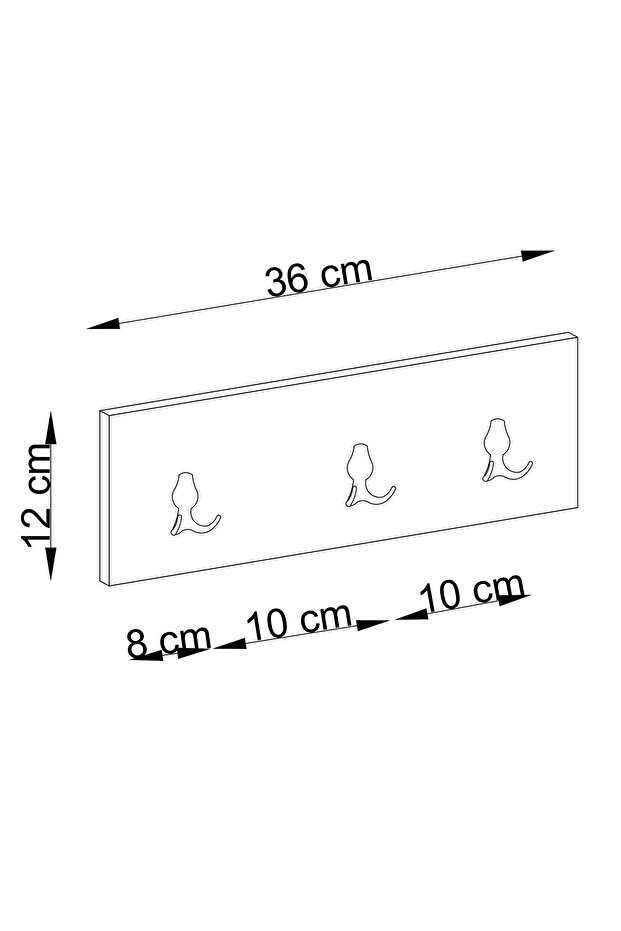 3lü Askılık 36 Cm Beyaz - 2