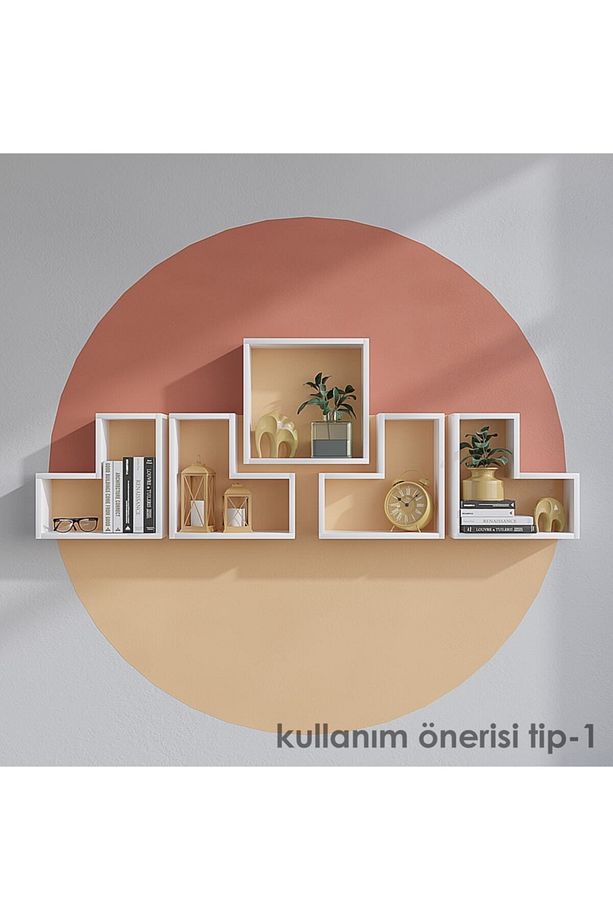 Elitra Duvar Rafı Beyaz - 1