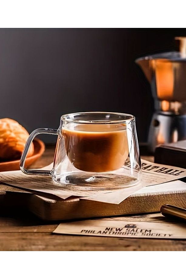 2 Adet 200 ML Çift Cidarlı Kahve Bardağı -Espresso Bardağı - 2