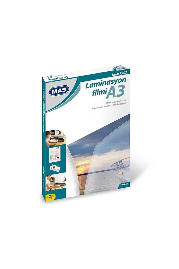 7707 Laminasyon Filmi Parlak A3 125 Mıc 100 Lü Paket 7707 - 1