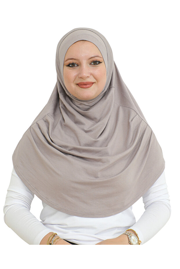 Long Ready-To-Wear Turban Soft Scarf Islamic Clothing Viscose - Light Mink