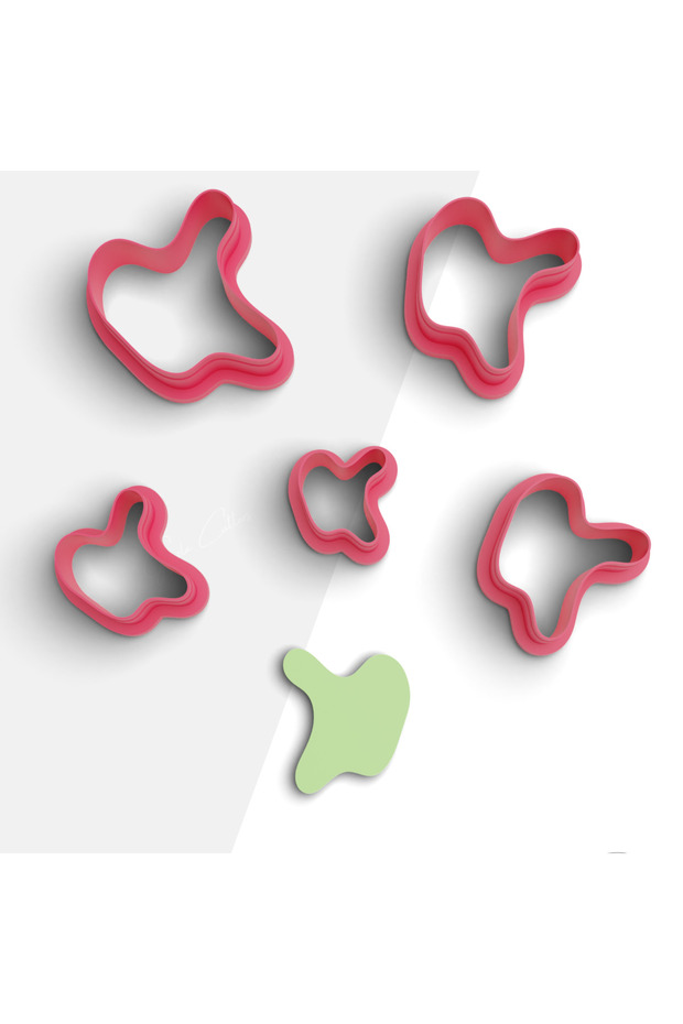 Organic Shape Polymer Clay Mold, Earring Mold, Jewelry Mold, Clay Cutter, 5 Sizes, No: 830