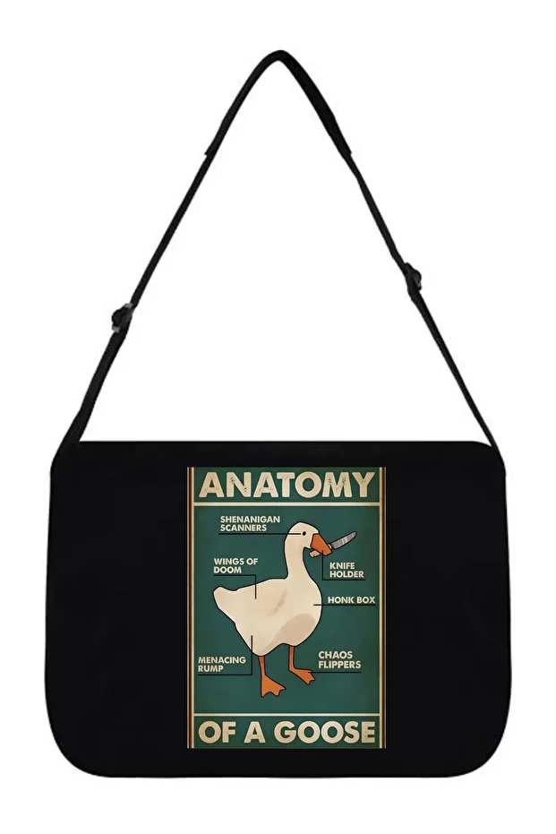 Y2K Anatomy of a Goose Duck Tote - Unisex Street Style Canvas Messenger Bag - 2