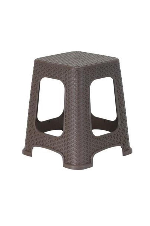 Sağlam Plastik Star Rattan Büyük Tabure Kahverengi (1 ADET) - 1