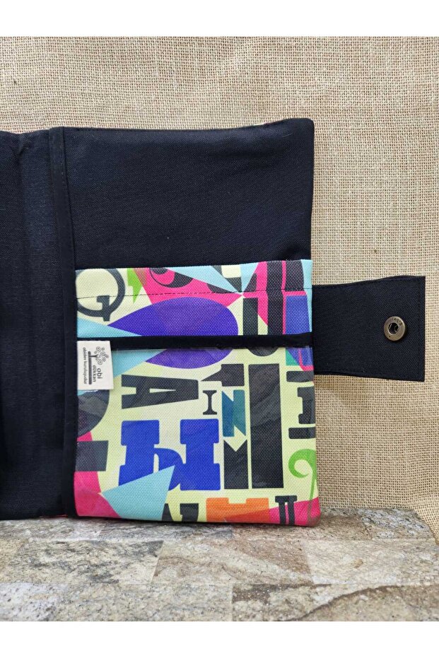 Cubic Letters Patterned Organizer & Tablet Case - 5