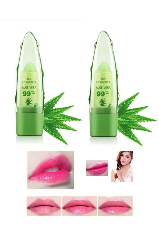 2 Pieces Aloevera Extract Moisturizing, Magic Lipstick