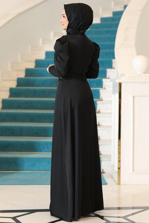 Alin Tesettür Abiye Siyah - 3