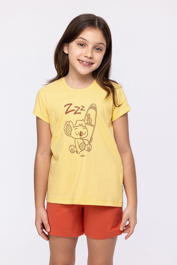 2-8 Yaş Kız Çocuk Pijama-Wpf - 607-Sarı - 1