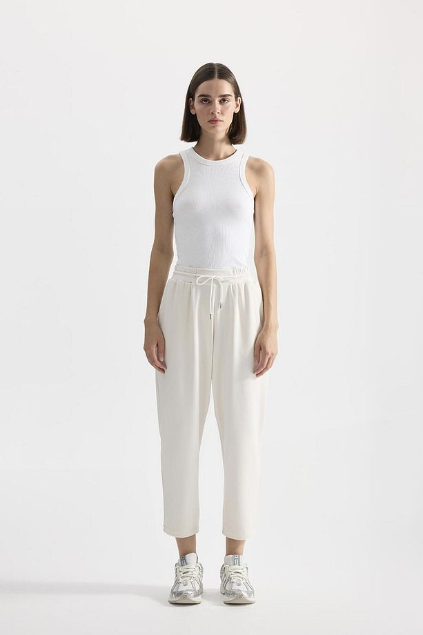 Modal Örme Jogger Pantolon Ekru - 1