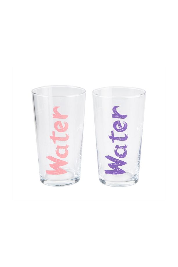 Water Bardak 570 ml 2'li Set - Pembe & Mor - 1