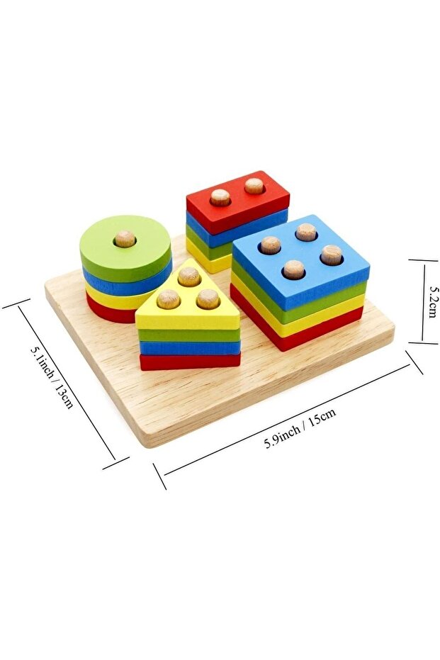 Geometric Shapes Nesting Game - Wooden Educational Tangram Gift