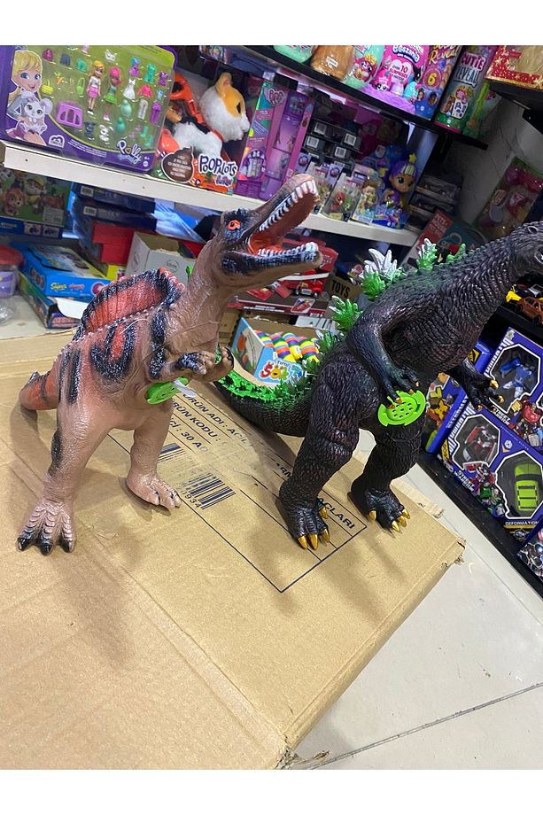 Godzilla ve Dinazor Trex  -  İkili Sesli Gerçek ve Sert Görünümlü Dev  Dinazor Set - 6