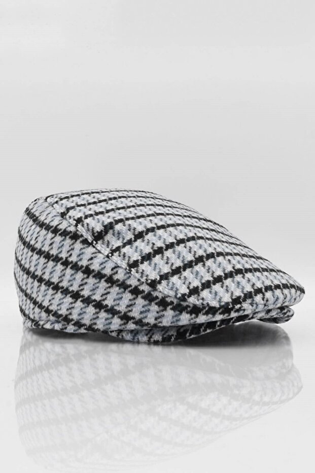 Patterned Ecru Men's Cap Driver Hat Flat Cap - 1