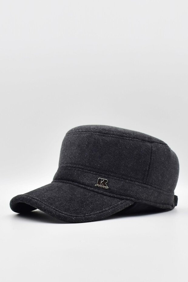 Winter Ear Cap Hat Flat Cap Gray - 3