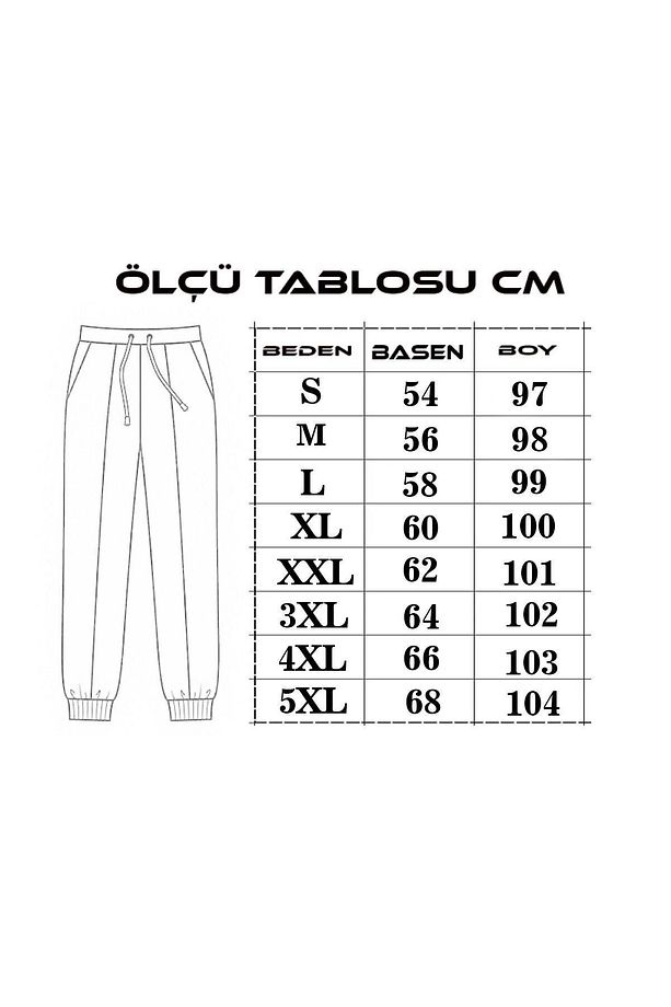 Unisex 2ip Örme Kumaş Baskı Ciwi Eşofman Alt - 5