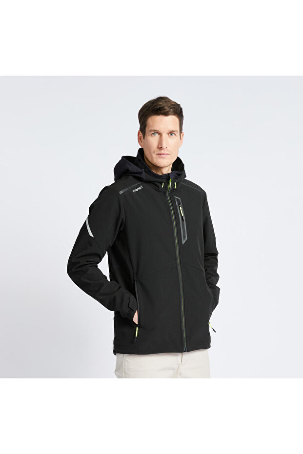 معطف سوفت شيل للرجال - أسود - سيلينج 500 - 2