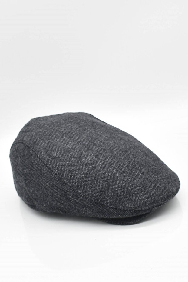 Men's Cap Herringbone Winter Flat Cap Wool Cap - 4