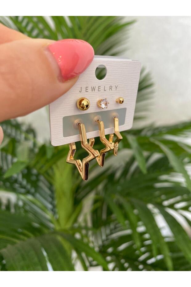 Steel Colorless Invoiced 6-Piece Women's Earrings