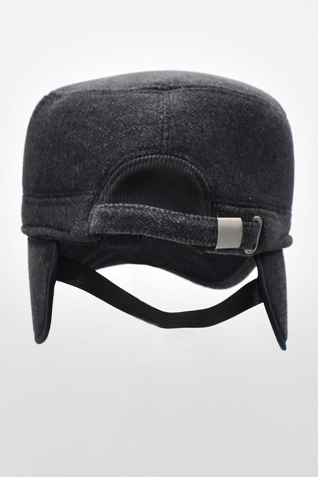 Winter Ear Cap Hat Flat Cap Gray - 2