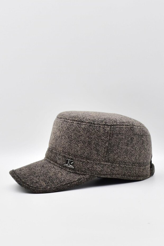 Winter Ear Cap Hat Flat Cap Brown - 3