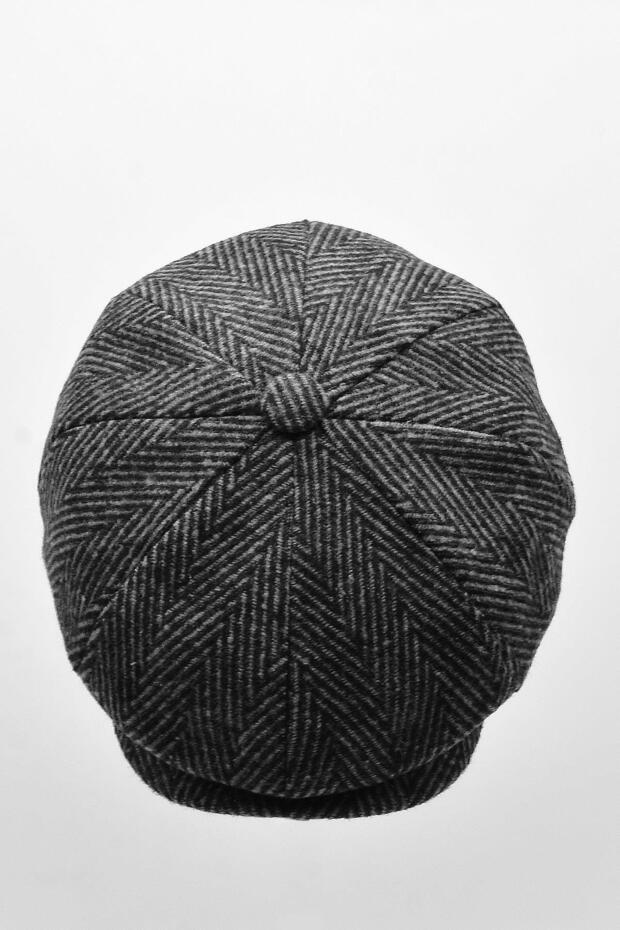 قبعة بنمط متعرج مكونة من 8 قطع - رمادي - 2