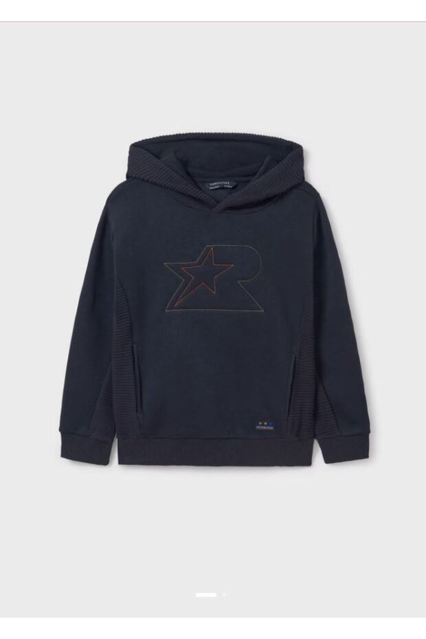Boy's Navy Blue Hooded Sweatshirt 7450