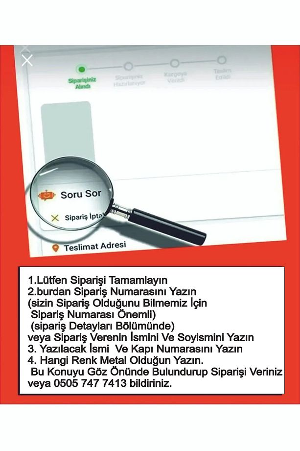 3'lü Metal Kapı Isimliği, Kapı Numarası, posta kutusu isimliği - 2