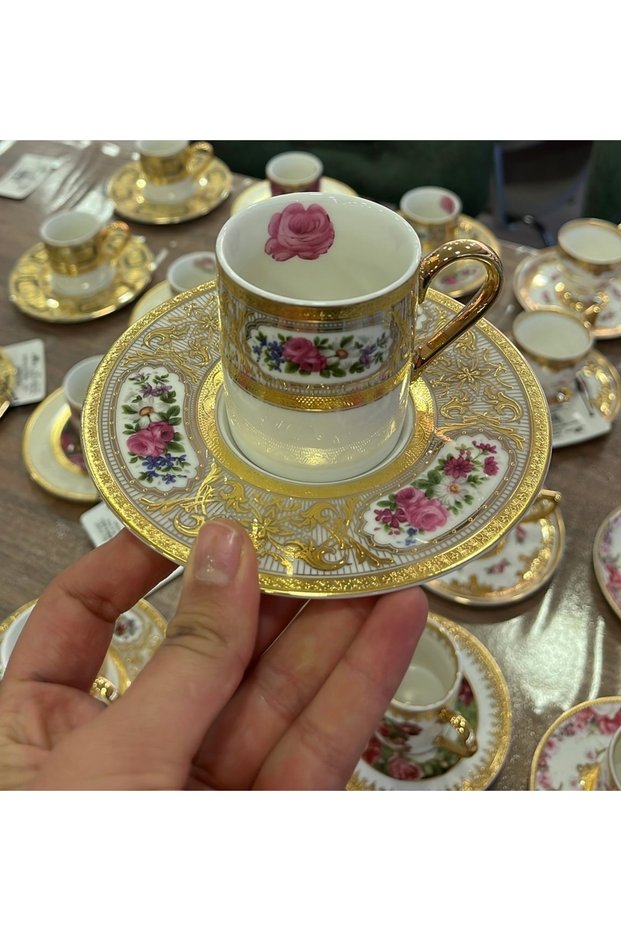 Esterhomedecor Set of Porcelain Coffee Cups for 6 People