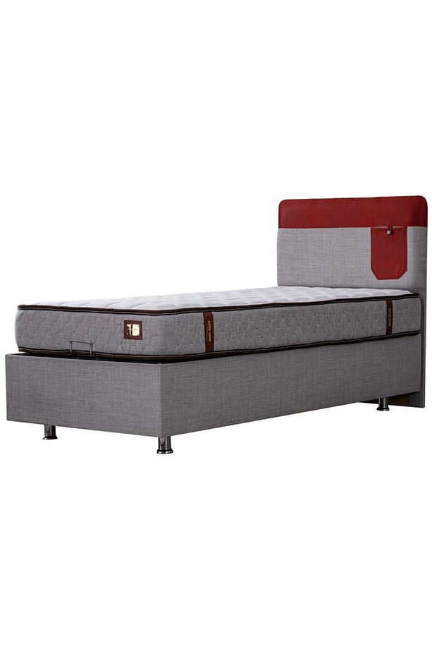 Genç Baza Seti, Flora Baza + Başlık + Ortho Soft Yatak Seti, Kırmızı - 4