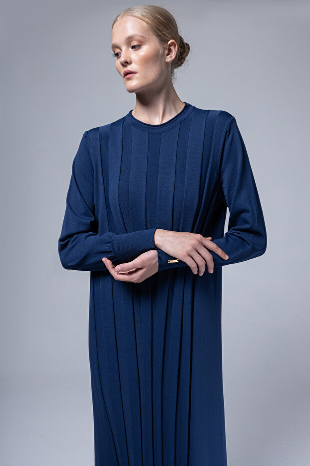 3069 ELB ÖN ARKA KALIN FİTİLLİ ELBİSE - 3