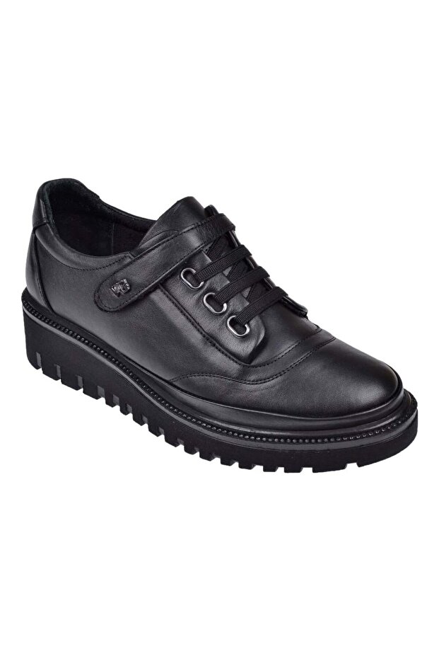 Genuine Leather Comfort Women's Shoes Voy-9923 Black