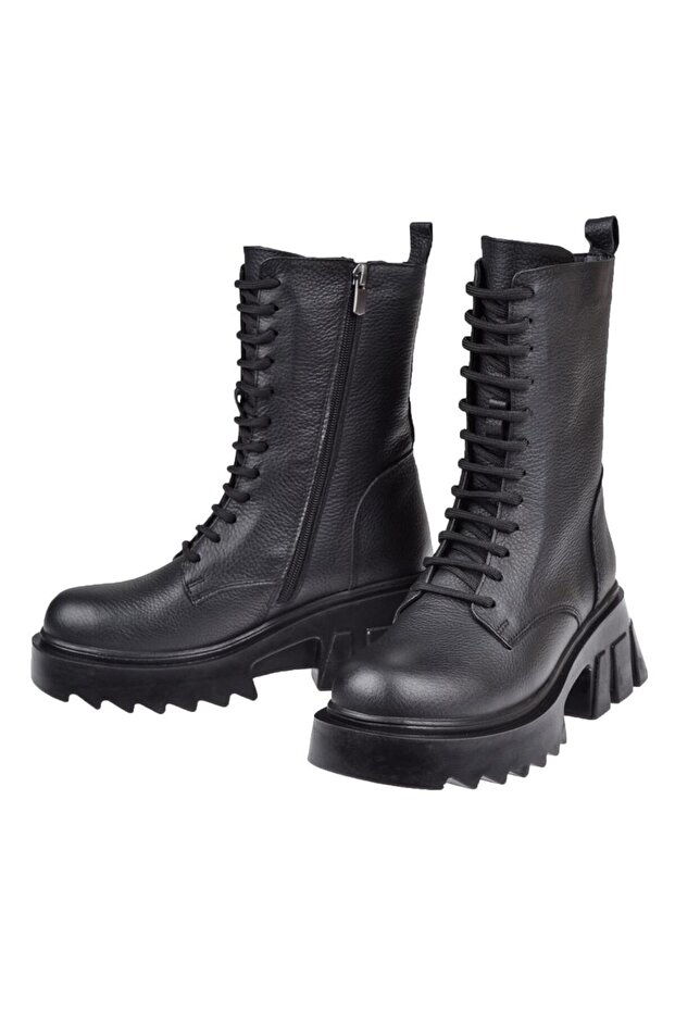 Hakiki Deri Kadın Bot PLM-34716 SİYAH - 4