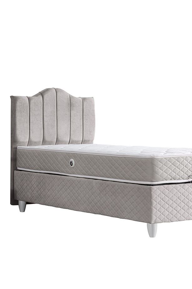 Baza, Trend Tek Kişilik Baza Başlık Letto Yatak Seti - Gri - 5