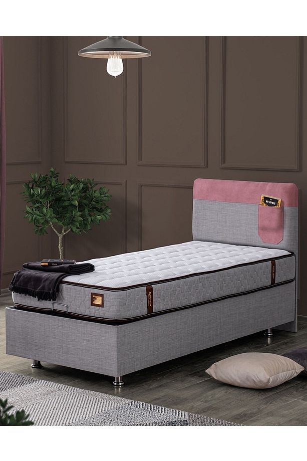 Genç Baza Seti, Flora Baza + Başlık + Ortho Soft Yatak Seti, Pembe - 1