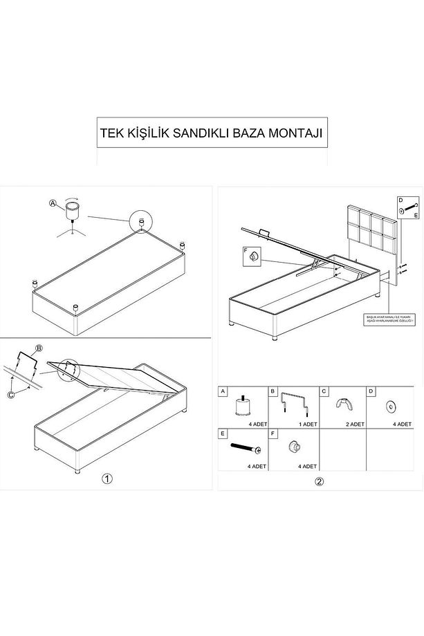 Matilda Ikili Set, Tek Kişilik Baza Başlık Seti, Krem - 6