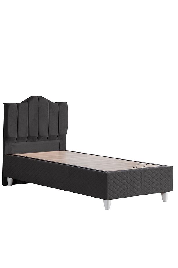 Baza, Trend Tek Kişilik Baza Başlık Letto Yatak Seti - Antrasit - 3