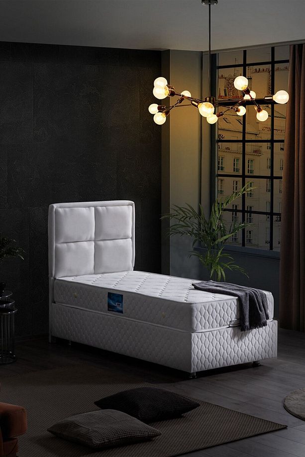 Grand Ikili Set, Tek Kişilik Baza Başlık Seti, Beyaz - 3