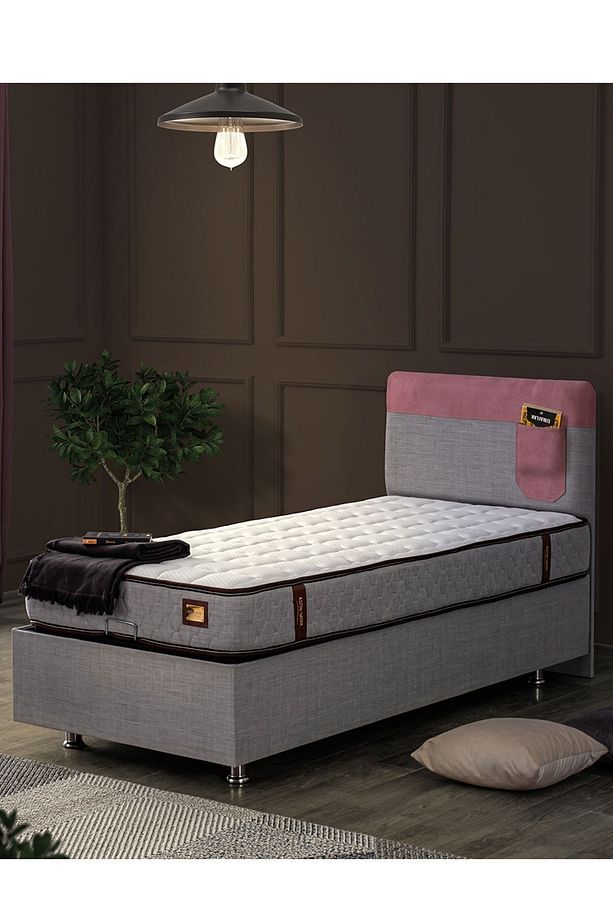 Genç Baza Seti, Flora Baza + Başlık + Ortho Soft Yatak Seti, Pembe - 5