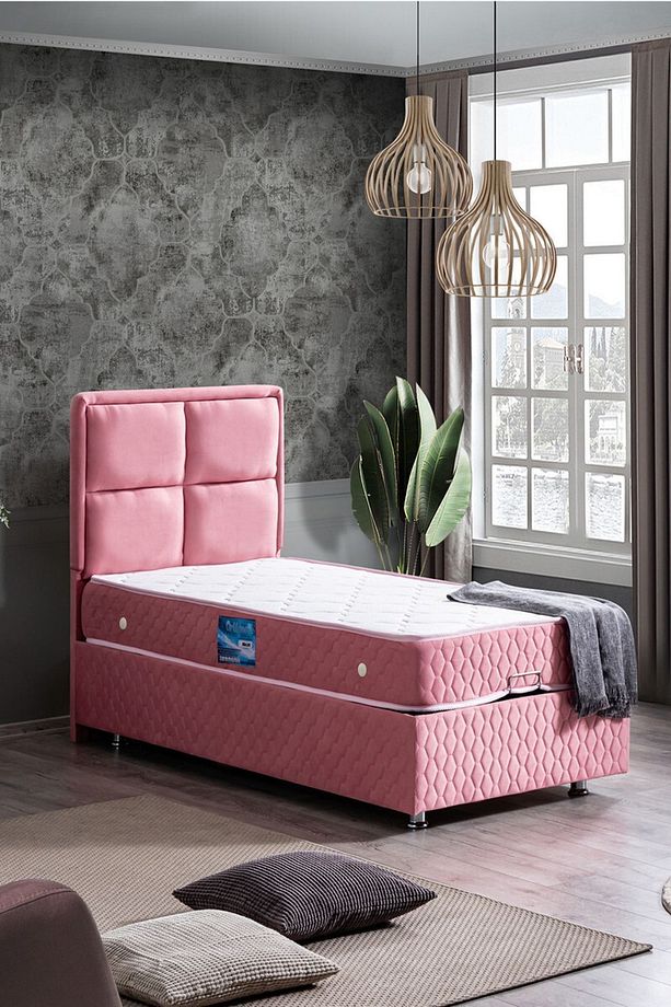 Grand Ikili Set, Tek Kişilik Baza Başlık Seti, Pembe - 1