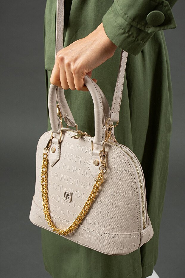 Luxurious Textured Chain Detailed Women's Bag - Stylish Handbag