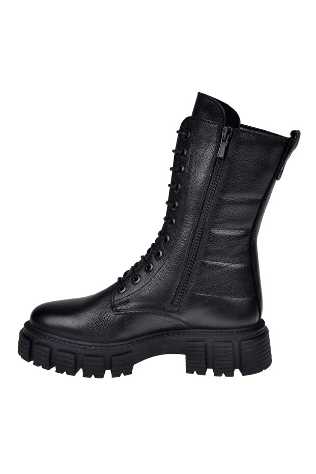 Castle Black Hakiki Deri Postal Kadın Bot SK-36871 SİYAH - 3