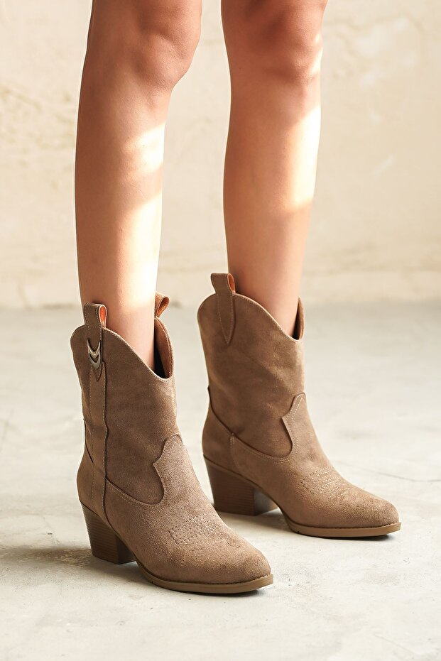 Dámské krátké kovbojské boty Grant - Mink - 6